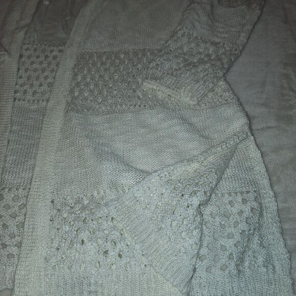 Love Ellie long white knit cardigan hoodie - Picture 2 of 8